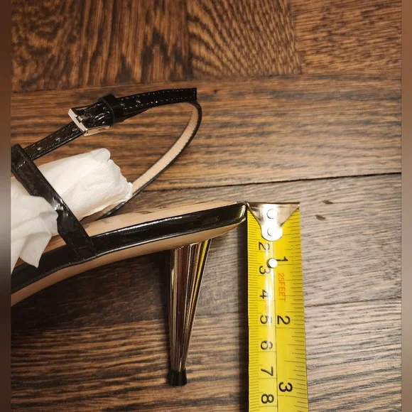 $850 Brand New 100% Auth Gucci Vitello Vernice Sandals Black Leather G 37 US 7 - Picture 13 of 14